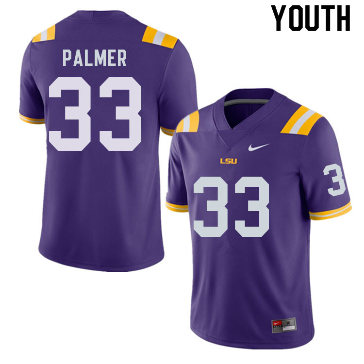 Youth #33 Trey Palmer LSU Tigers College Football Jerseys Sale-Purple